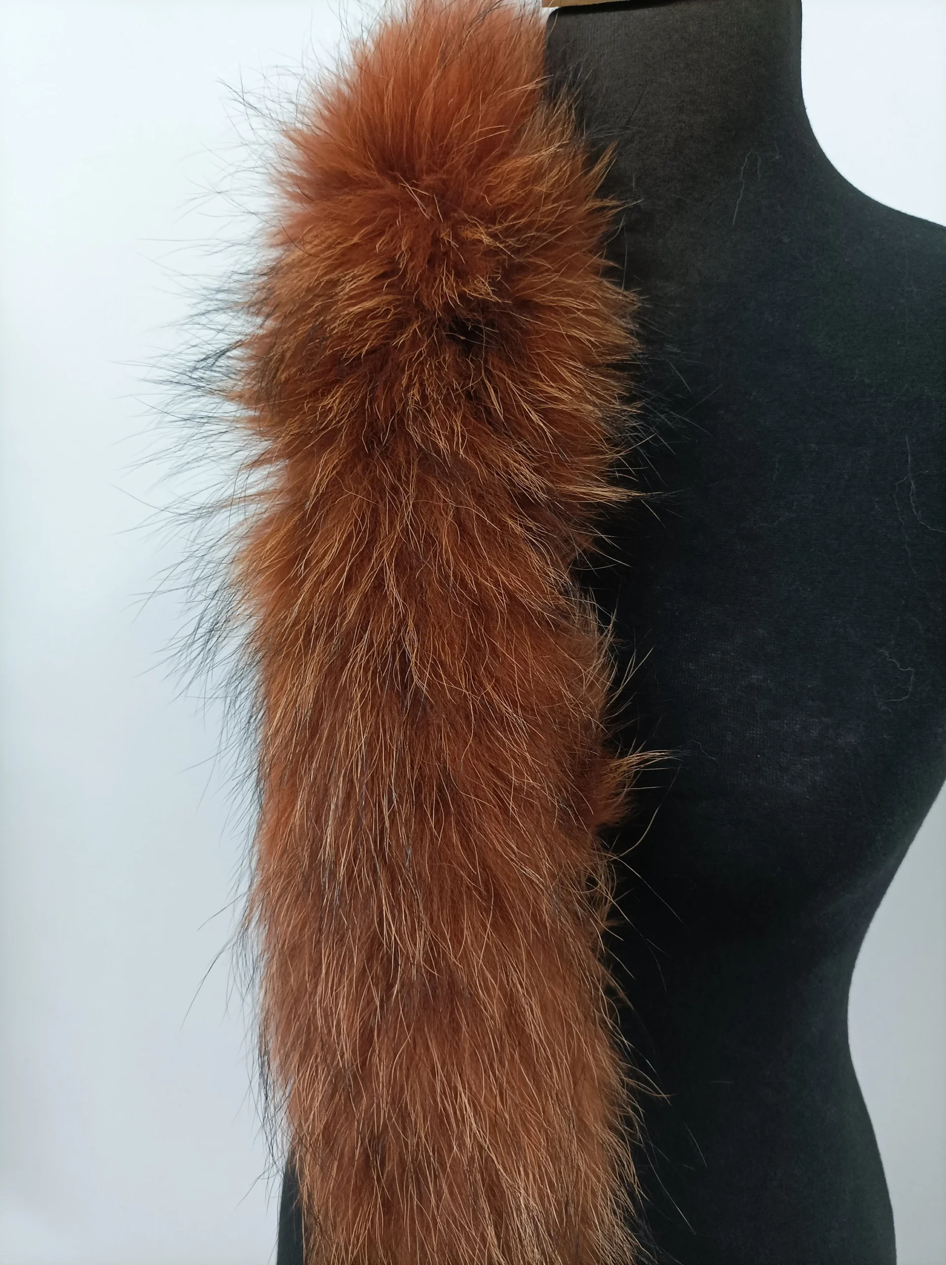 Fur hood trim, real finn raccoon hood trim,Keramidi color, fur collar, fur hood trim, fur scarf. - Image 4