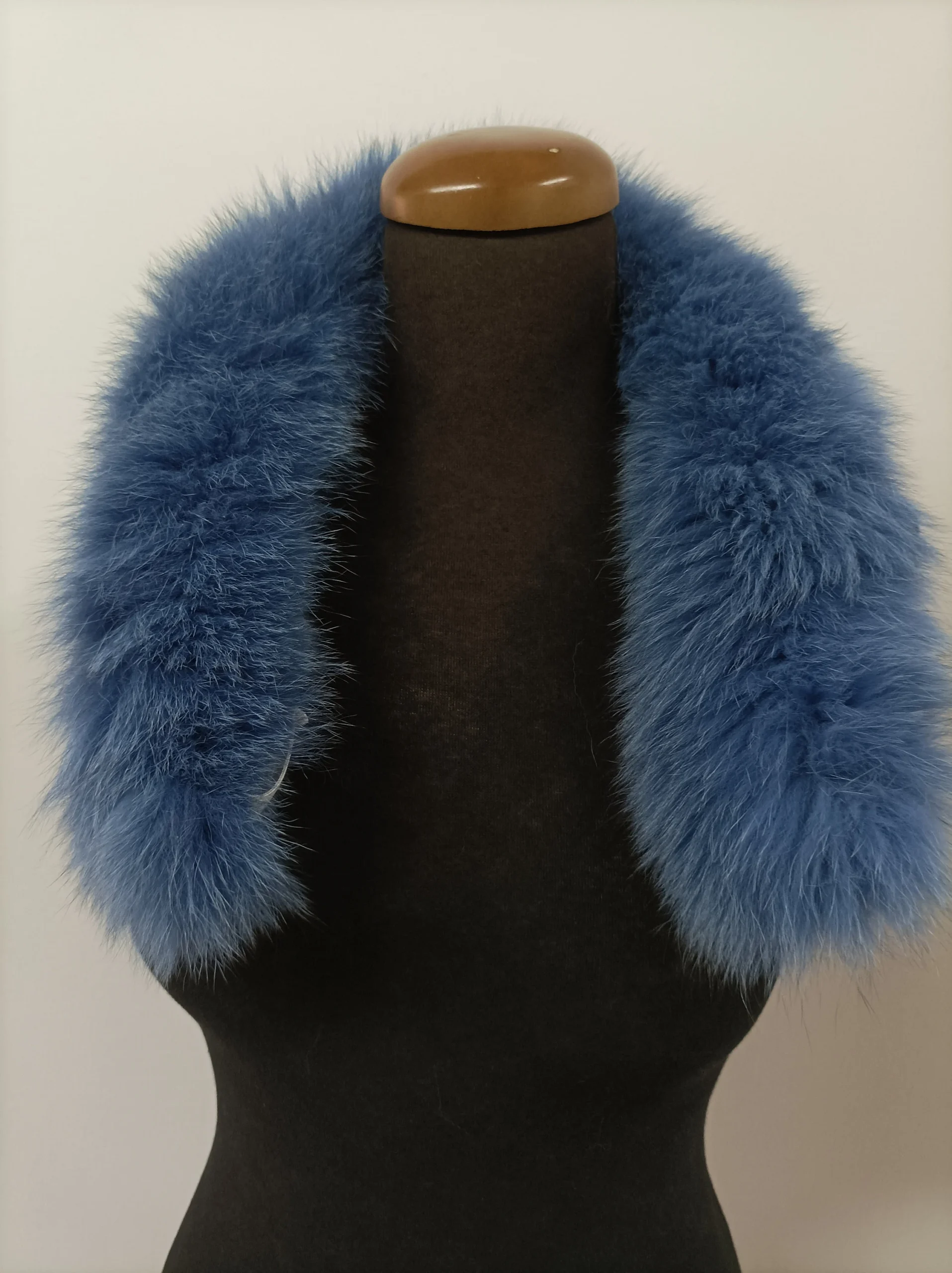 Real Fox Fur Hood Trim, Blue Fur Collar, Fur Scarf (73cm)