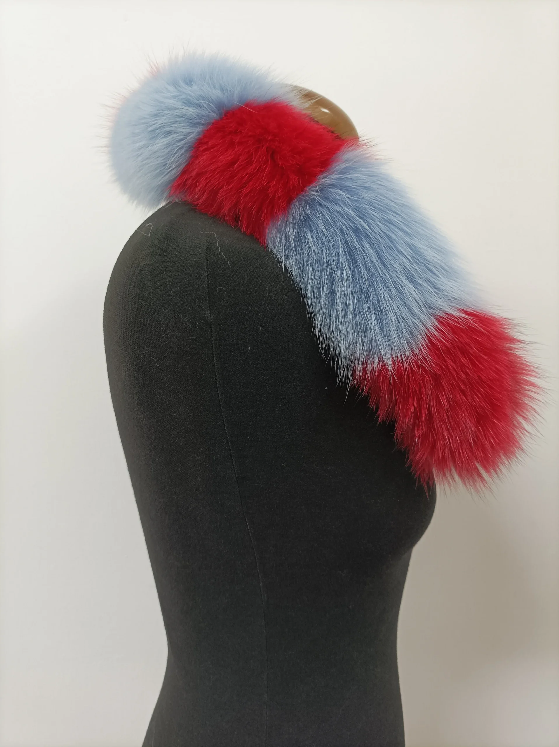 Fur hood trim, real fox hood trim, fur collar, multicolor, fox fur hood trim, fur scarf. - Image 2
