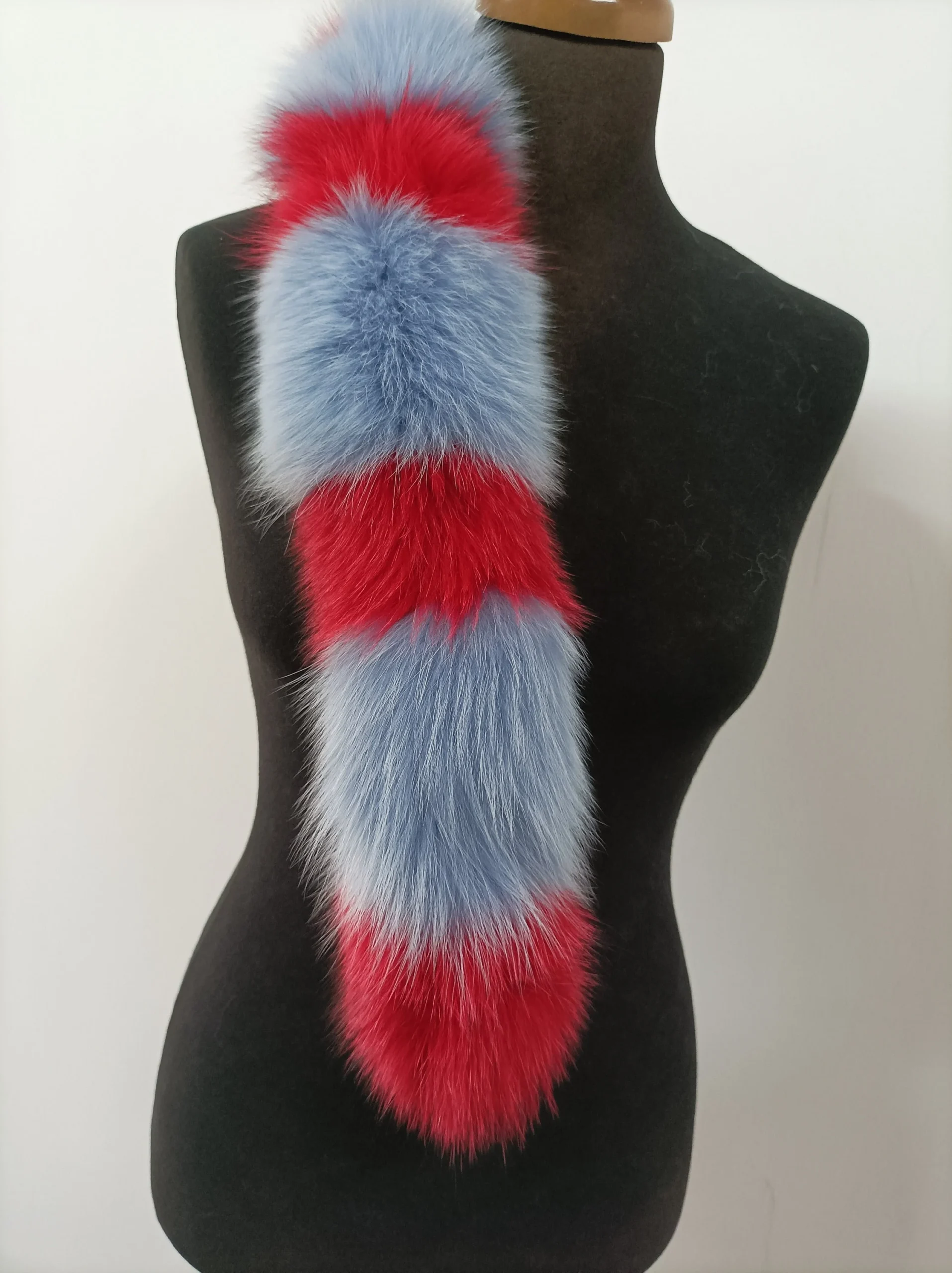 Fur hood trim, real fox hood trim, fur collar, multicolor, fox fur hood trim, fur scarf. - Image 3