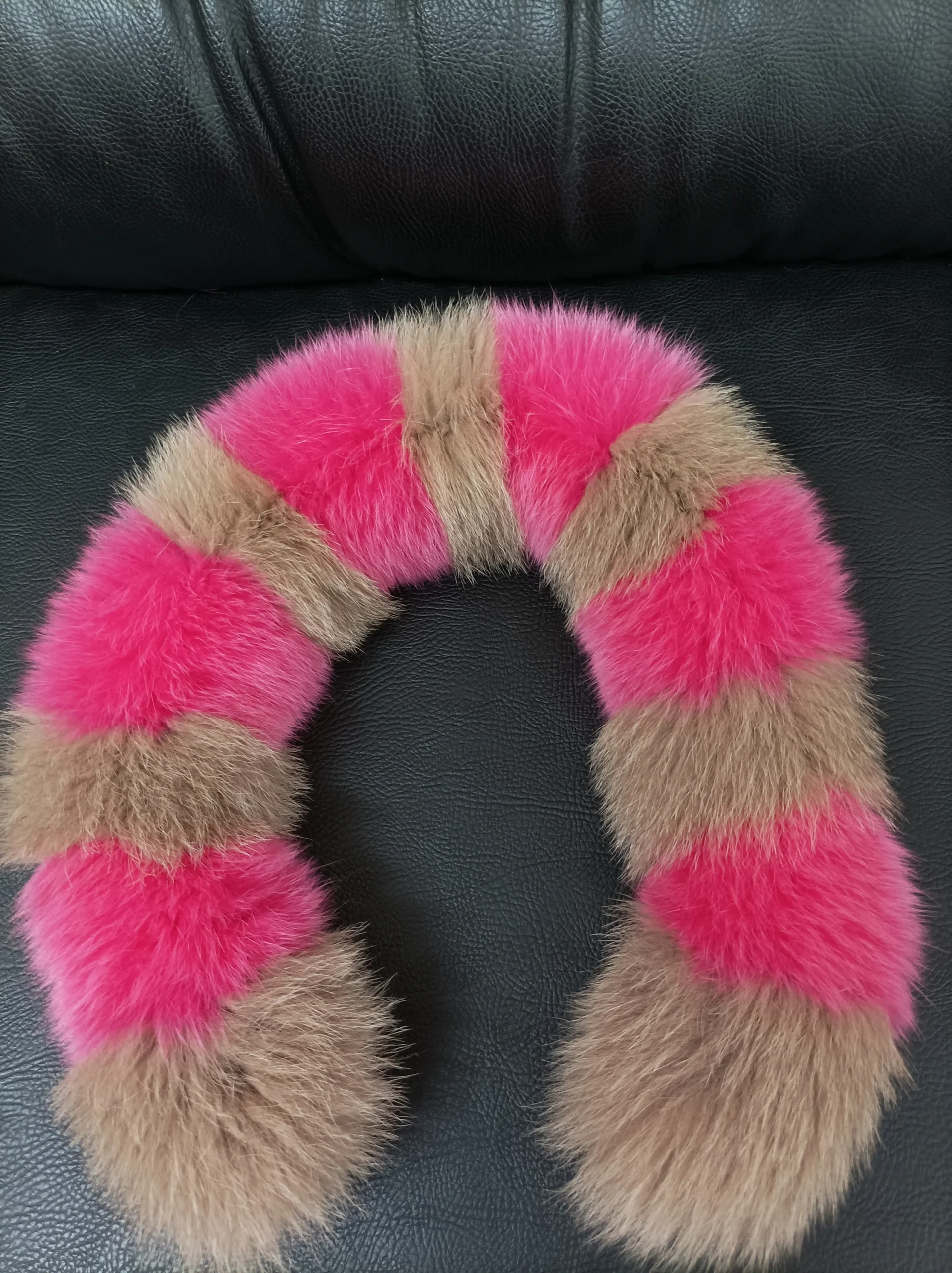 Fur hood trim, real fox hood trim, fur collar, multicolor, fox fur hood trim, fur scarf. - Image 2