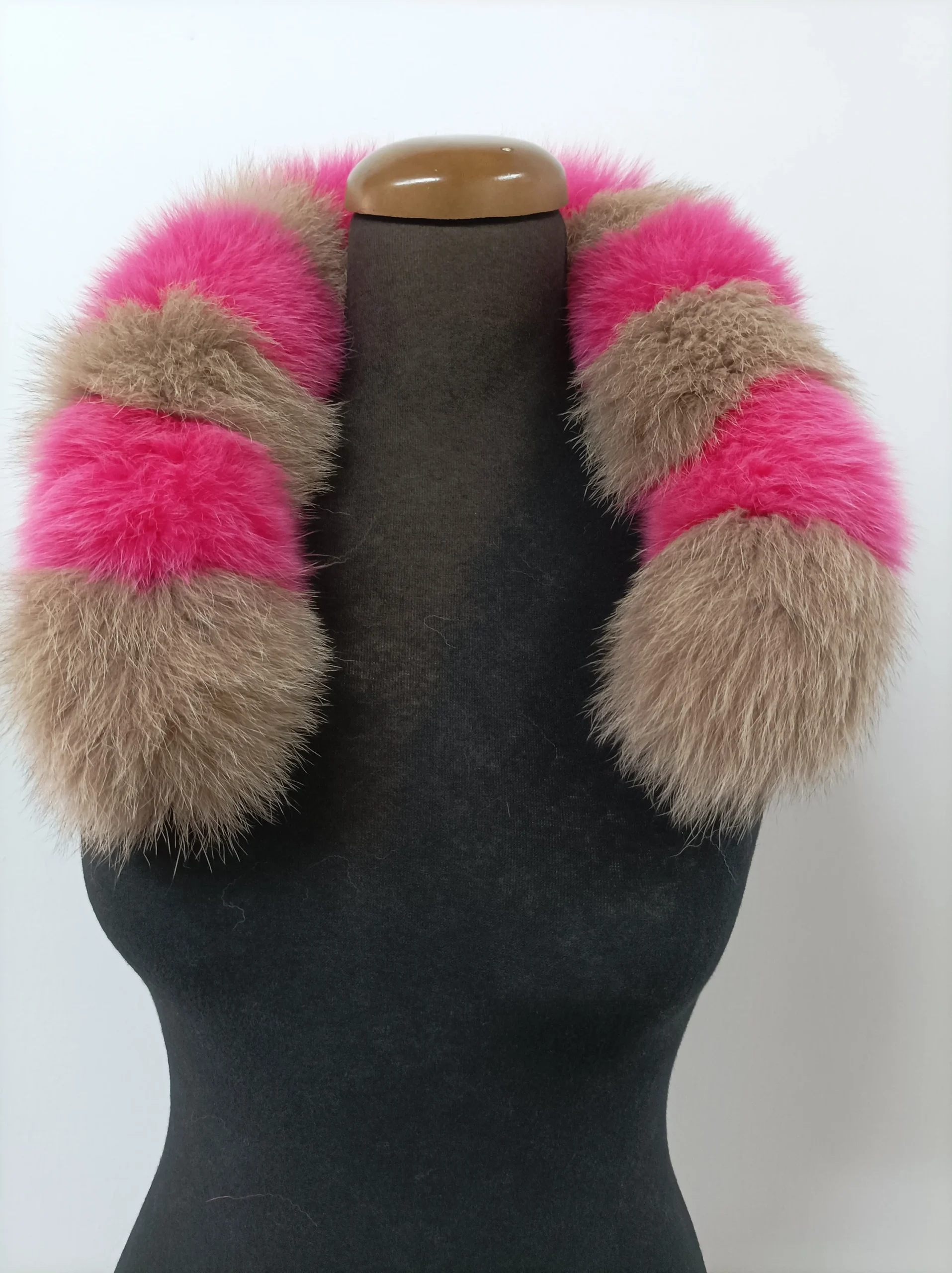 Fur hood trim, real fox hood trim, fur collar, multicolor, fox fur hood trim, fur scarf. - Image 3