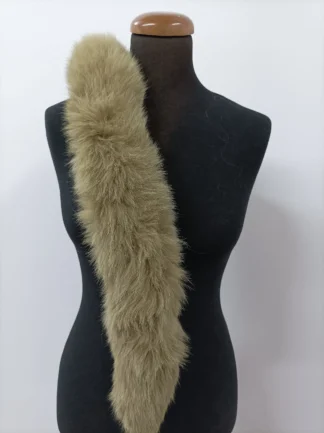 Fur hood trim, real fox hood trim, fur collar, light green color, fox fur hood trim, fur scarf.