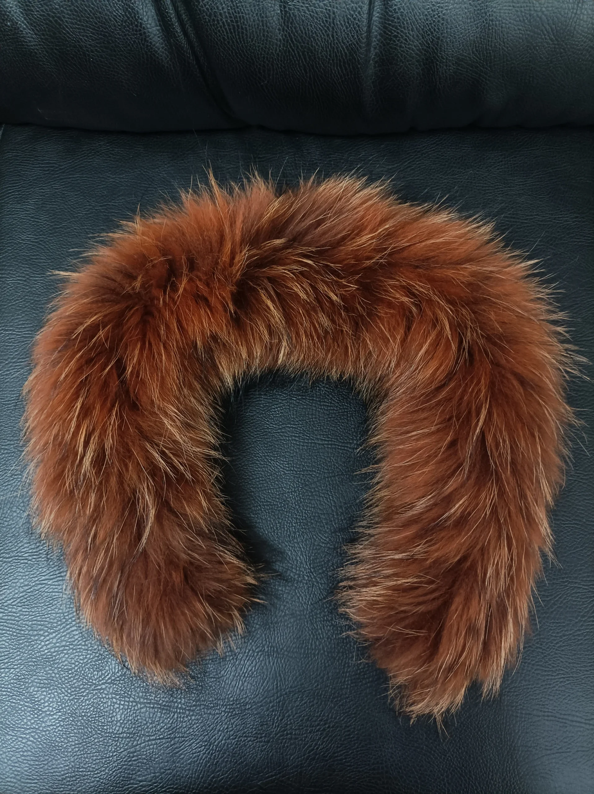 Fur hood trim, real finn raccoon hood trim,Keramidi color, fur collar, fur hood trim, fur scarf. - Image 5