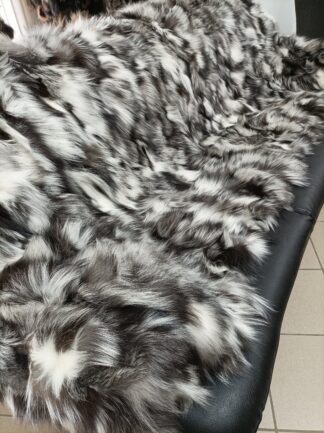 Real Fox fur blanket throw multicolor, Home warmer