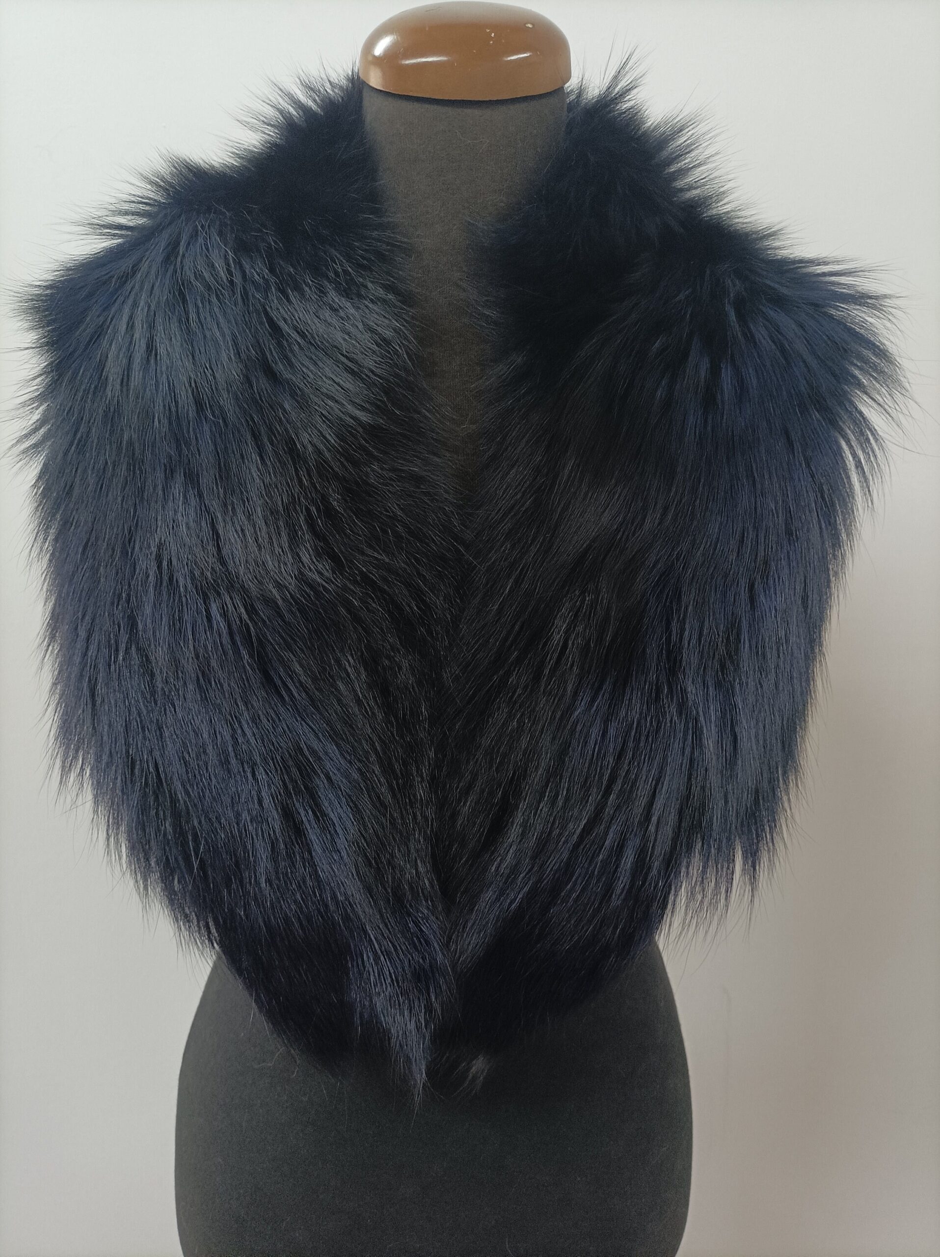 Fur collar, fox fur collar, realFur collar ,dark blue color, coat winter accessories - Image 3