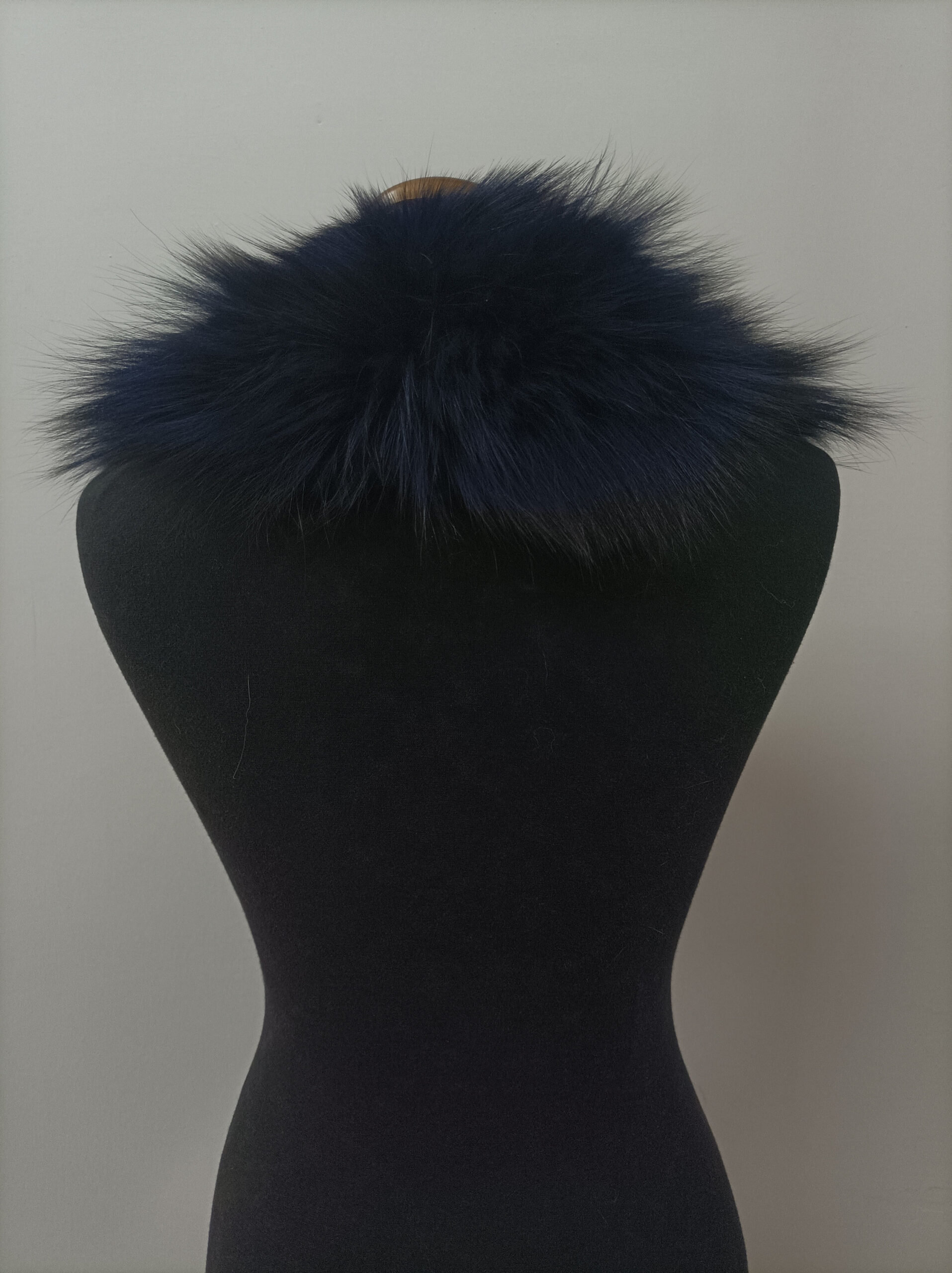 Fur collar, fox fur collar, realFur collar ,dark blue color, coat winter accessories - Image 5