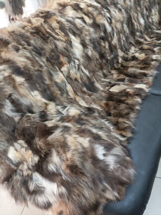 Real Finn raccoon fur blanket throw natural color, Home warmer