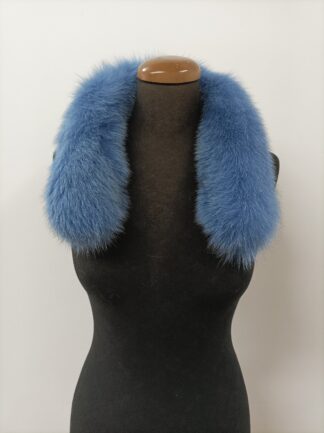Blue Fox Fur Hood Trim: Fur Collar Scarf (73cm)