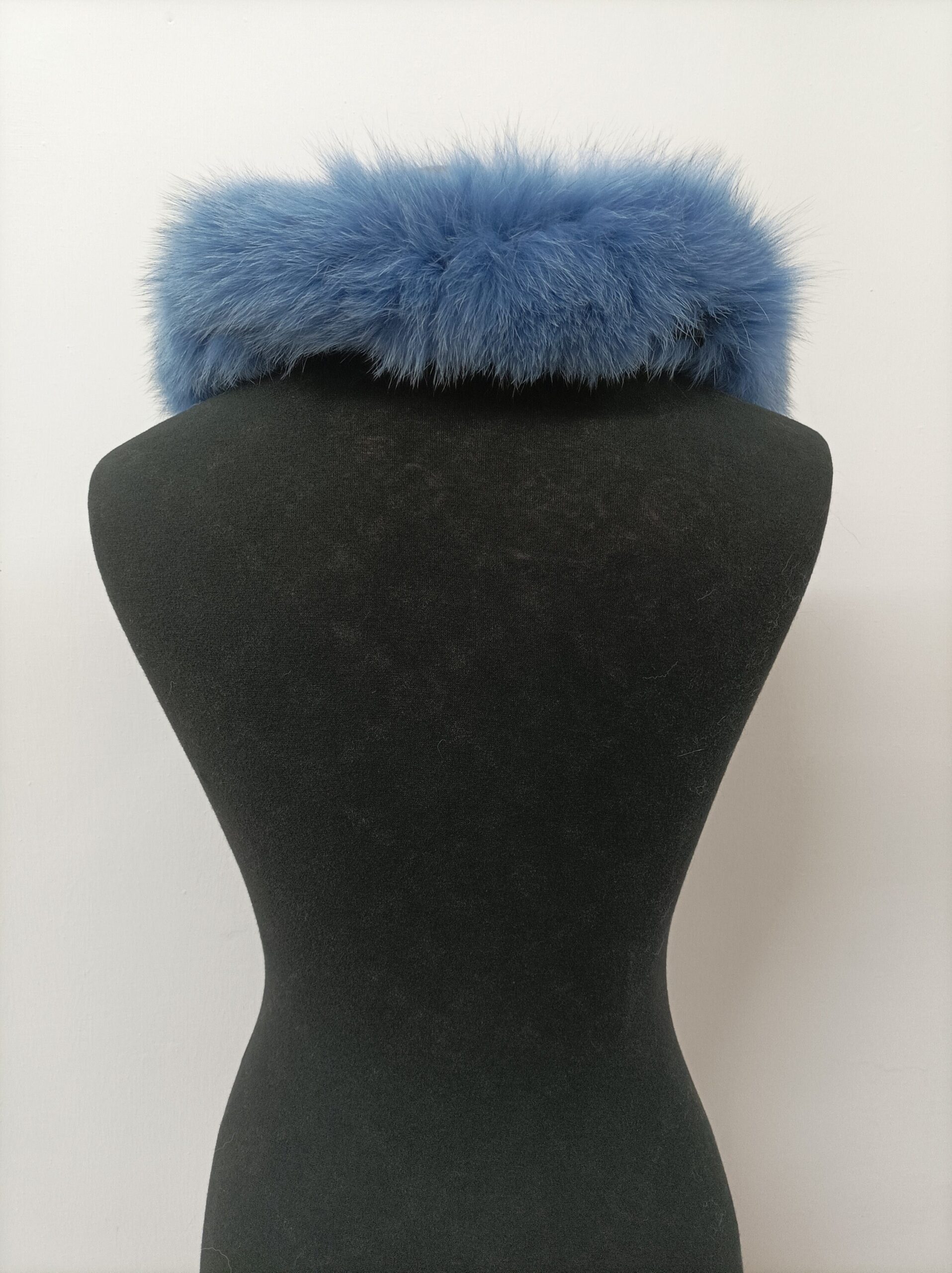 Blue Fox Fur Hood Trim: Fur Collar Scarf (73cm) - Image 2