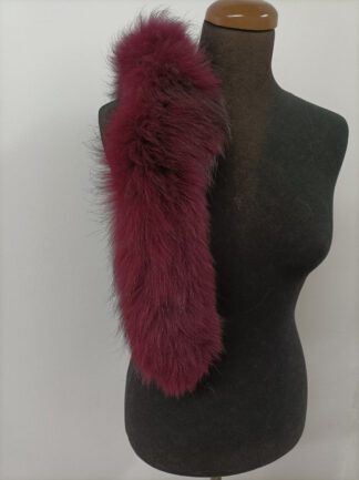 Fur hood trim, real finn raccoon hood trim,bordo color, fur collar,  fur hood trim, fur scarf.