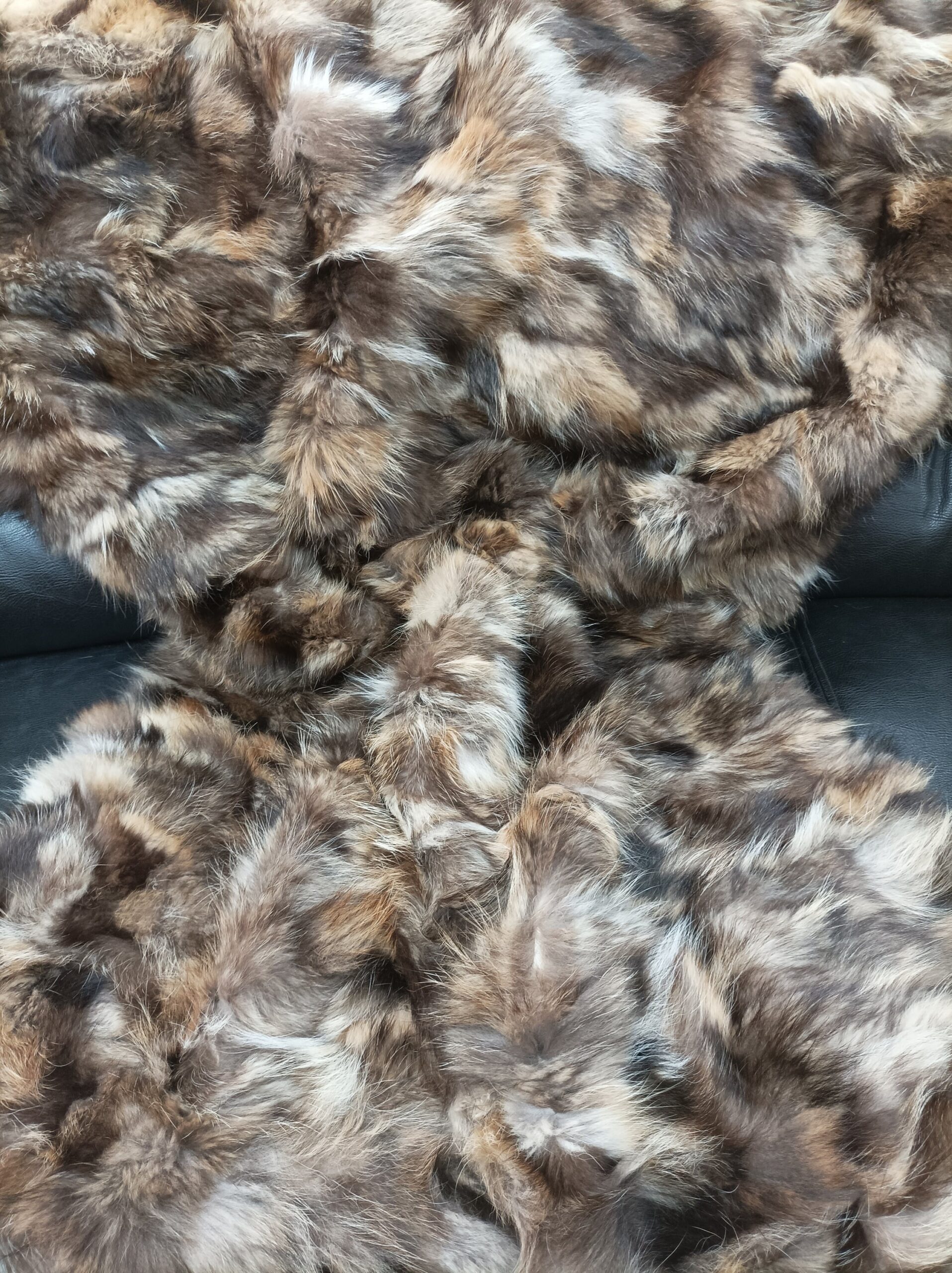 Real Finn raccoon fur blanket throw natural color, Home warmer - Image 5