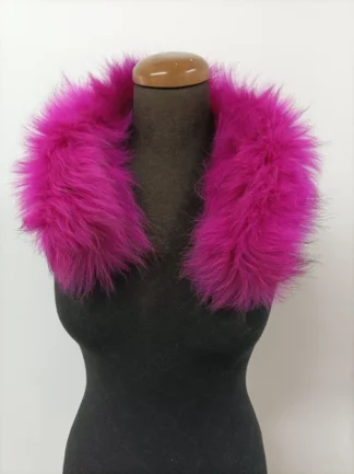 Fur hood trim, real finn raccoon hood trim,fuchsia color, fur collar,  fur hood trim, fur scarf.