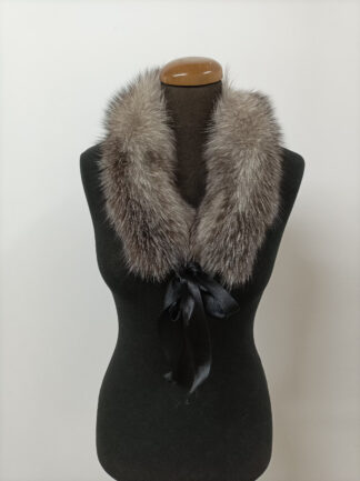 Fur collar, fox high quality fur fox collar Silver and brown color, coat winter accessories