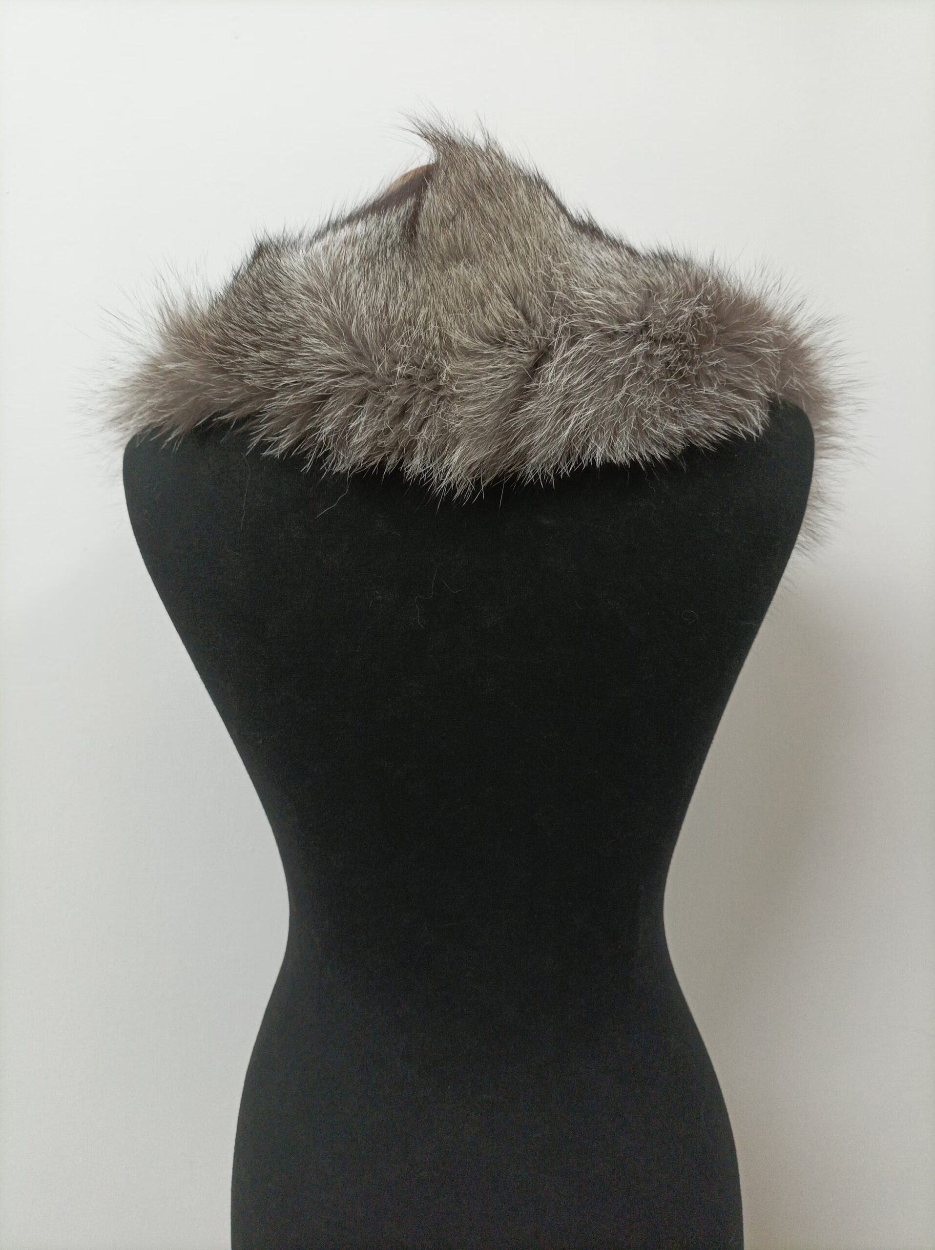 Fur collar, Fox fur collar, Real fur collar, silver and brown collor - Image 3