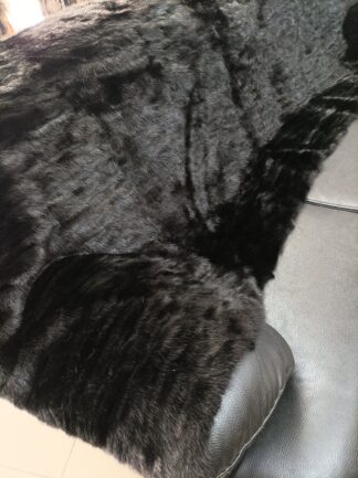 Real Mink fur blanket throw ,l black color, Home warmer