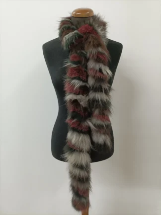 Fur finn Raccoon multicolor long scarf fluffy and thick quality.