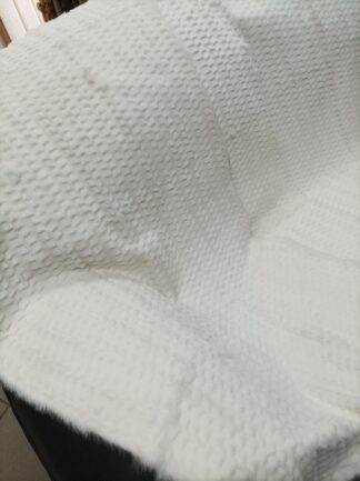 Real Rabbit fur shorn with patterns blanket throw white color, Home warmer