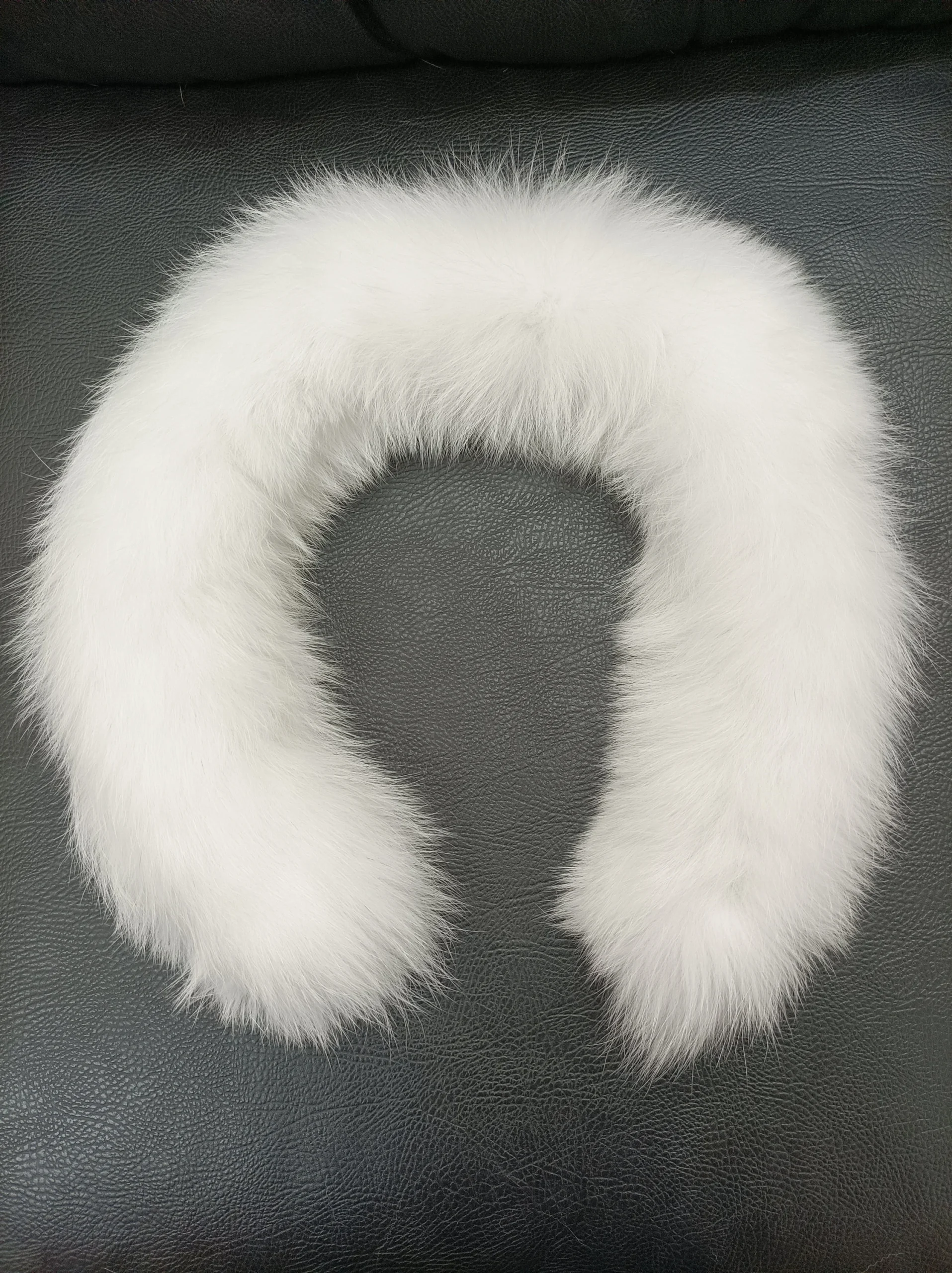 Fur fox trim for hood white color/ Fur strips accessories for jackets and coats/ unisex mens womans - Image 6