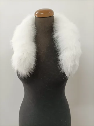 Fur fox trim for hood white color/ Fur strips accessories for jackets and coats/ unisex mens womans