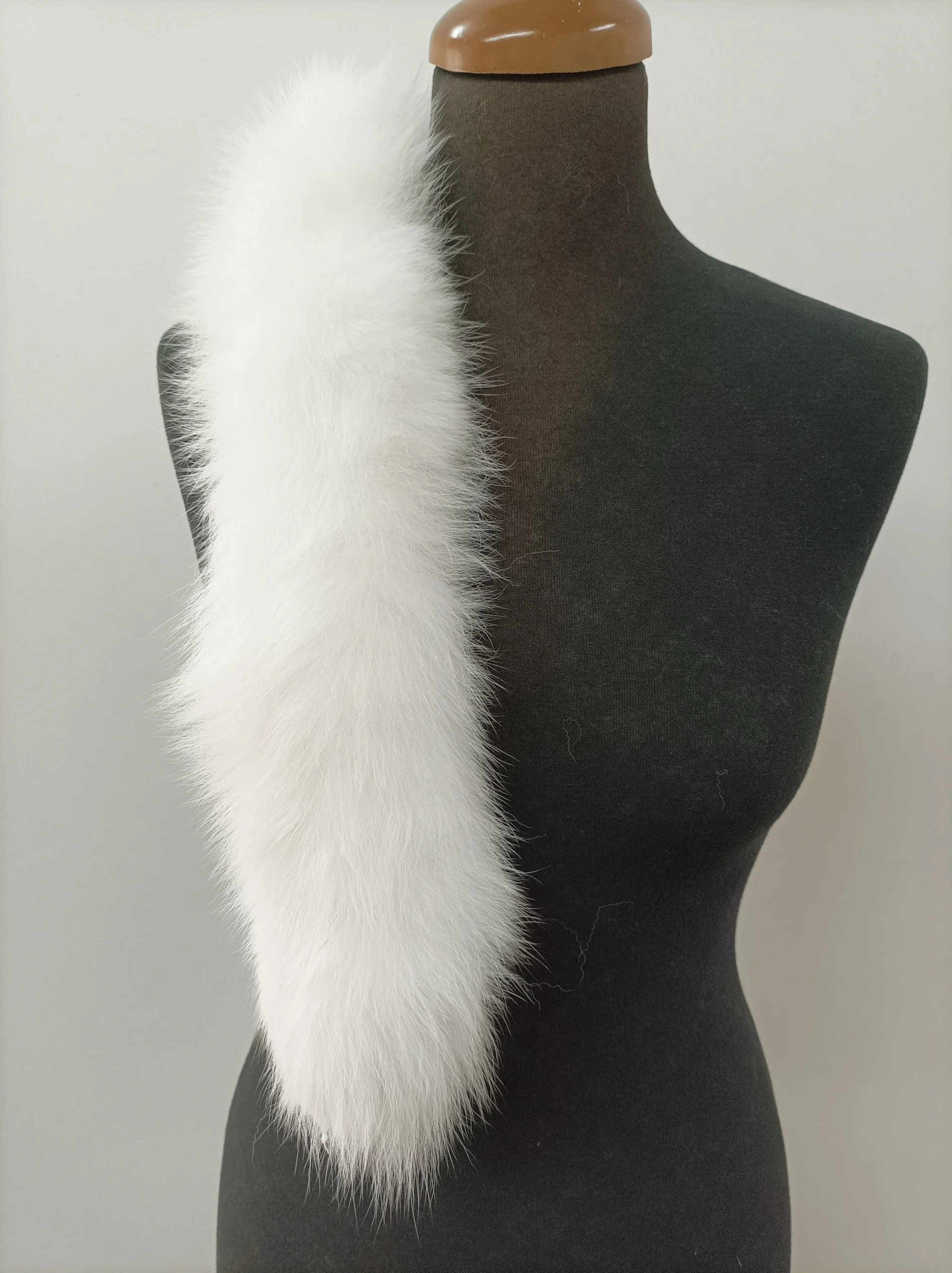 Fur fox trim for hood white color/ Fur strips accessories for jackets and coats/ unisex mens womans - Image 3