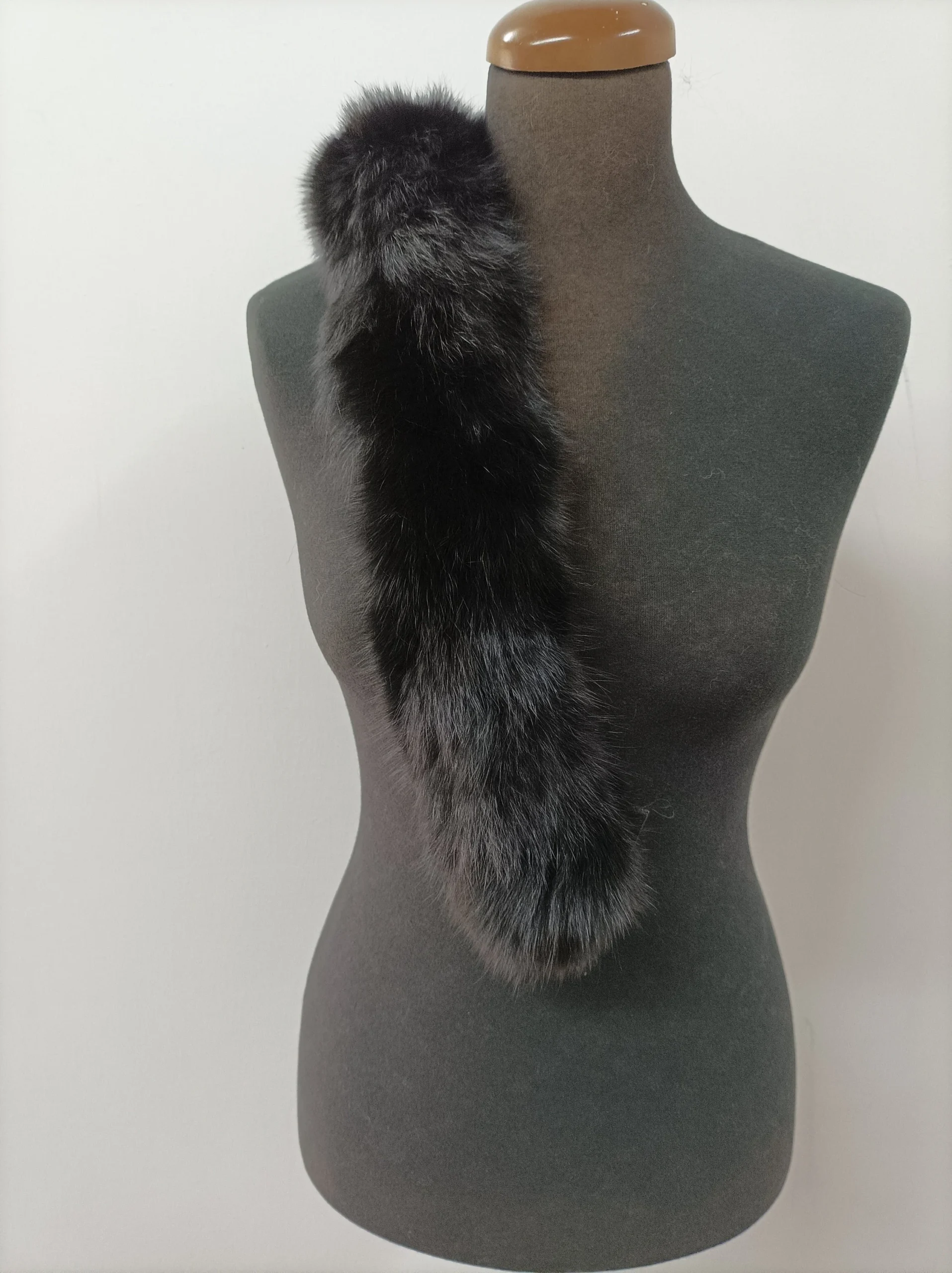 Fur fox trim for hood black color/ Fur strips accessories for jackets and coats/ unisex mens womans - Image 6