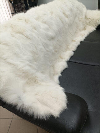 Fur blanket, real fox , fur blanket throw, white off-white color, Home warmer