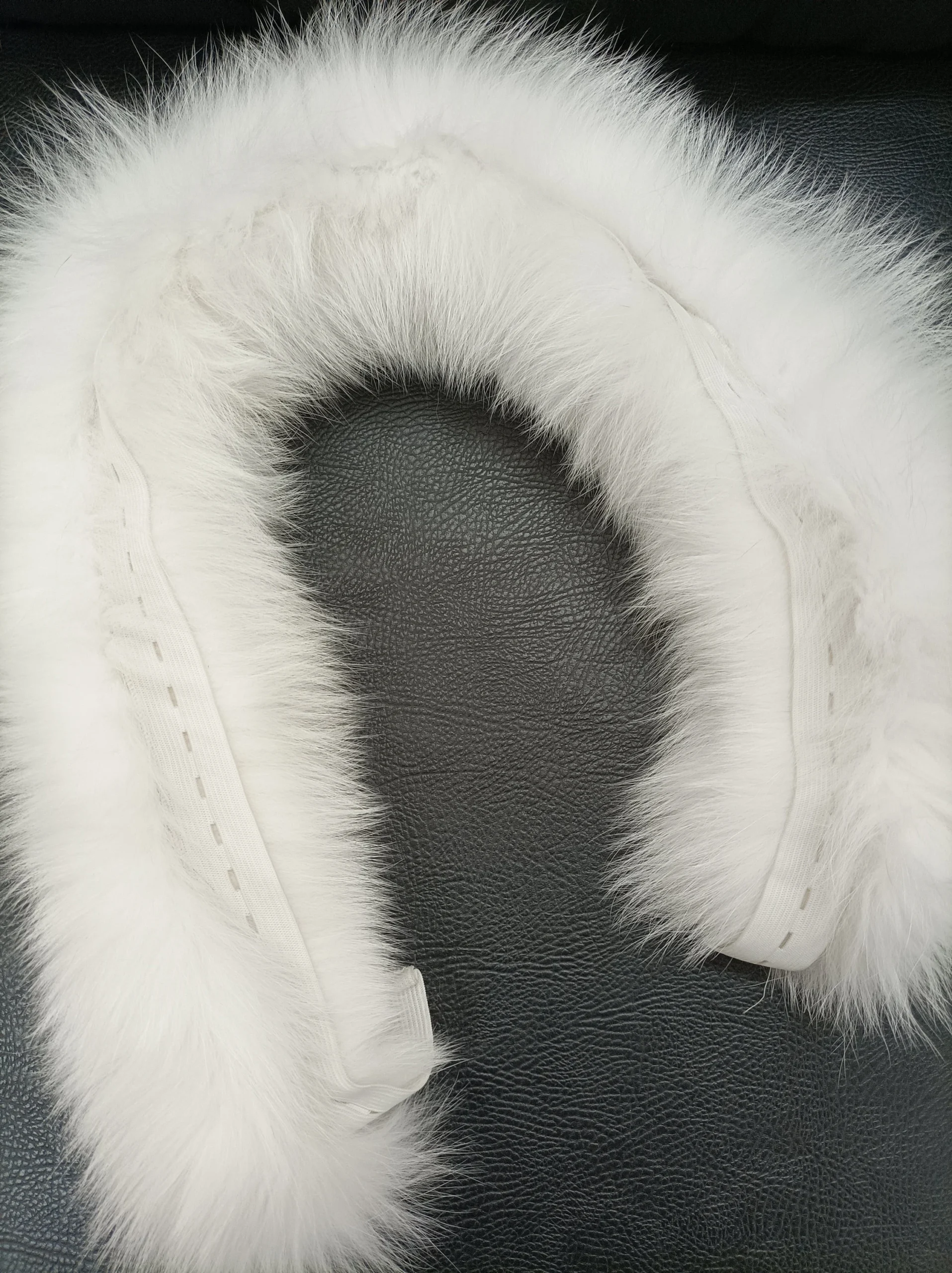 Fur fox trim for hood white color/ Fur strips accessories for jackets and coats/ unisex mens womans - Image 4
