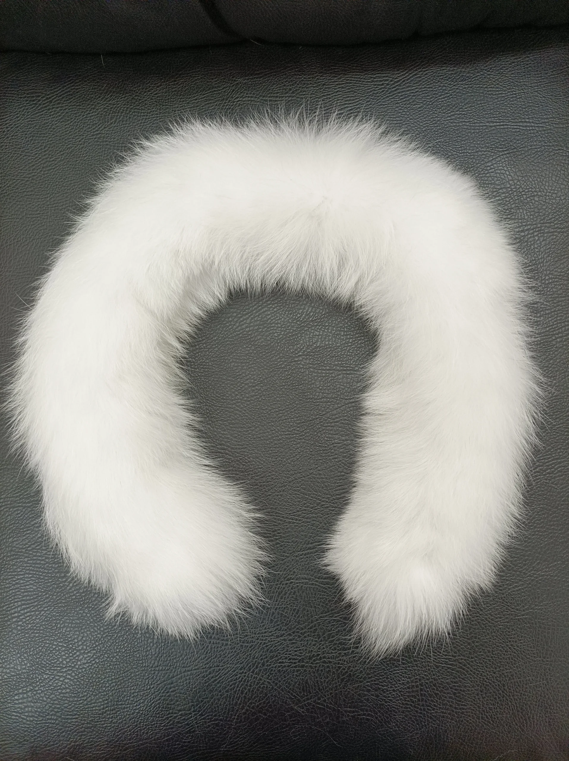 Fur fox trim for hood white color/ Fur strips accessories for jackets and coats/ unisex mens womans - Image 5