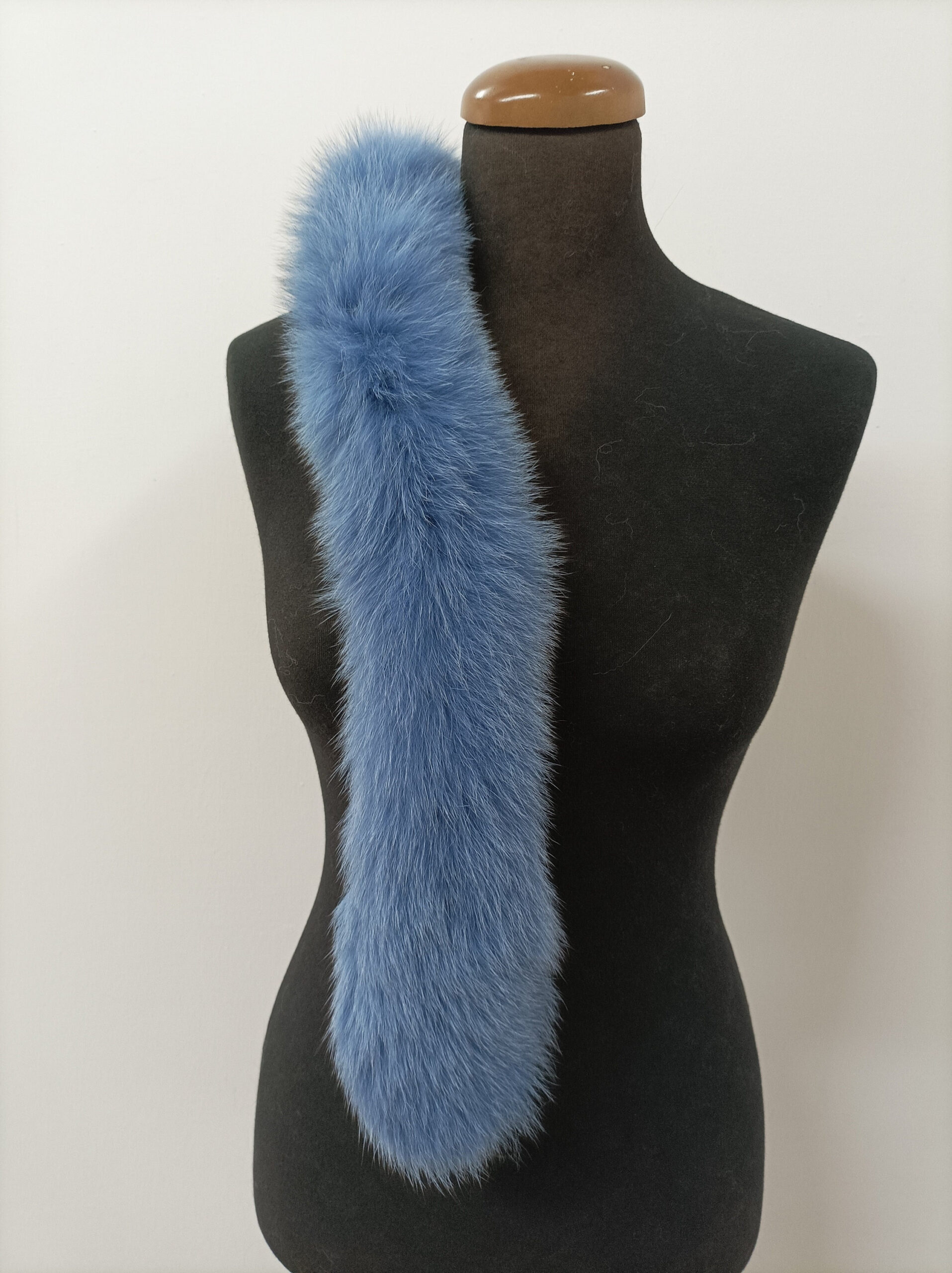 Blue Fox Fur Hood Trim: Fur Collar Scarf (73cm) - Image 4