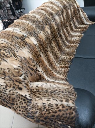 Real Rabbit fur blanket throw Leopar, Home warmer