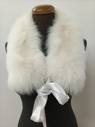 White Fox Fur Collar, Winter Coat Accessory