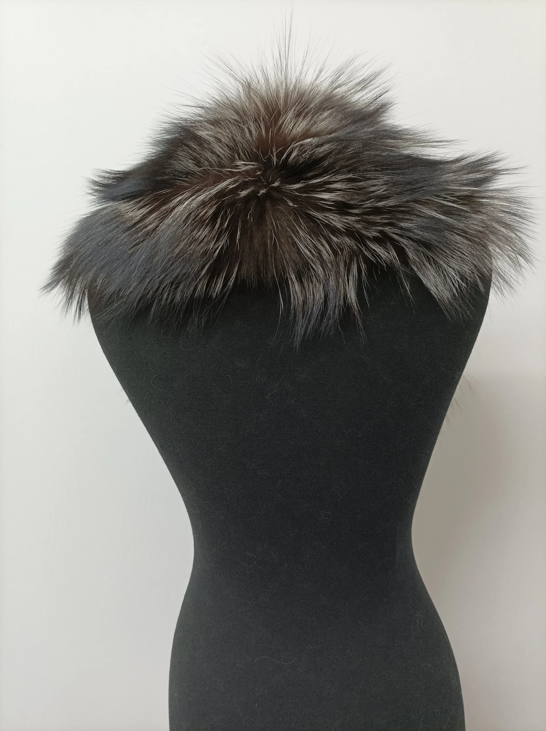Fur collar, fox fur collar, silver and brown color,real Fur collar , coat winter accessories - Image 4