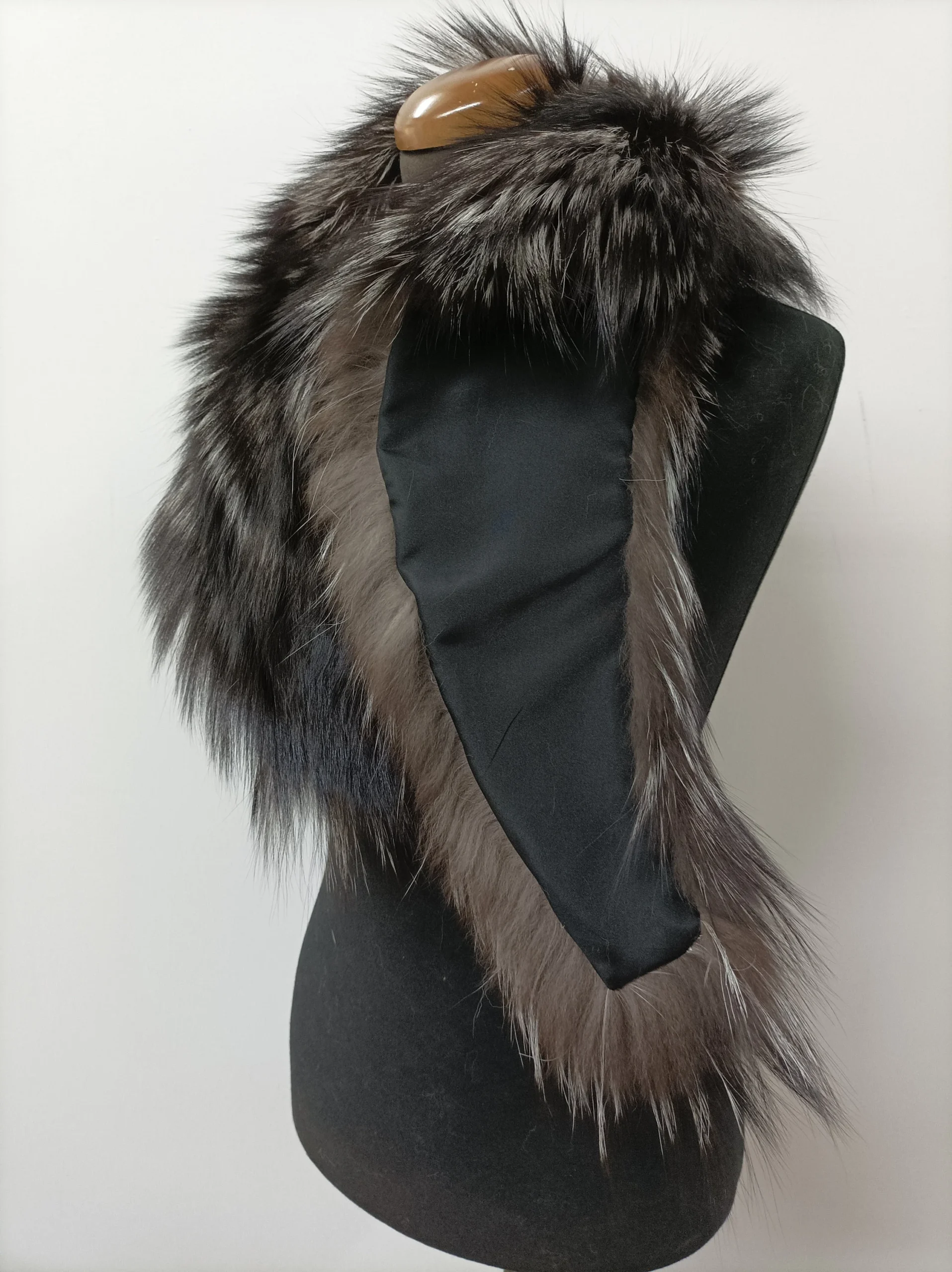 Fur collar, fox fur collar, silver and brown color,real Fur collar , coat winter accessories - Image 5