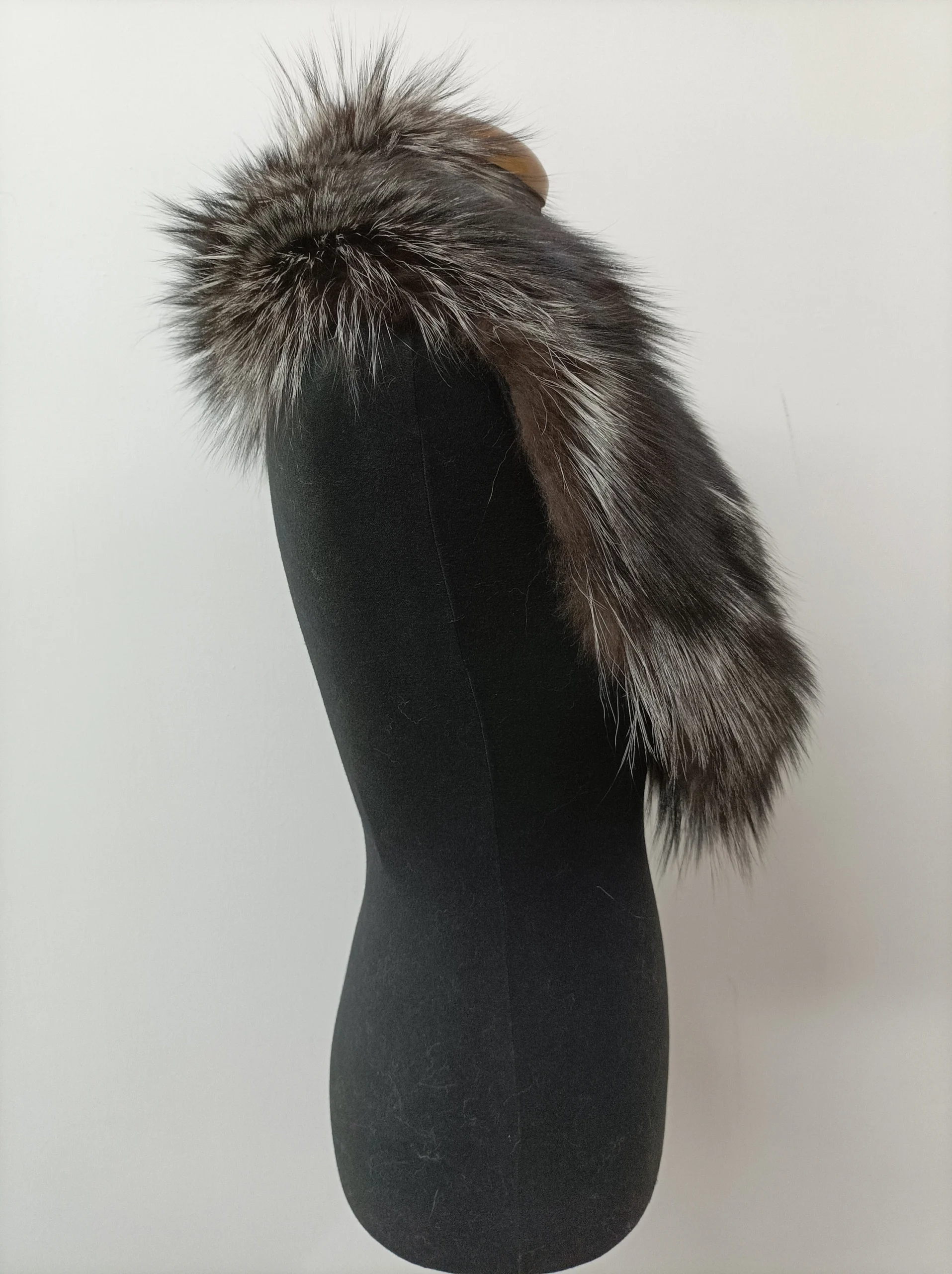 Fur collar, fox fur collar, silver and brown color,real Fur collar , coat winter accessories - Image 2