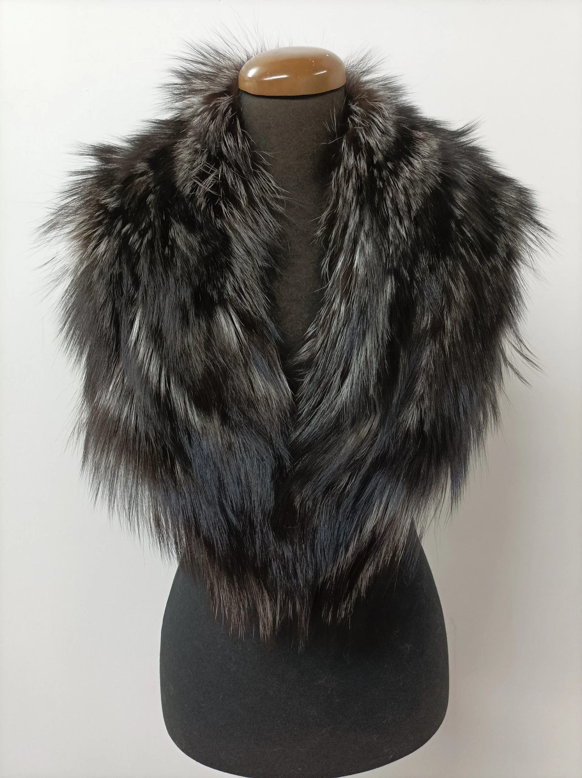 Fur collar, fox fur collar, silver and brown color,real Fur collar , coat winter accessories - Image 3