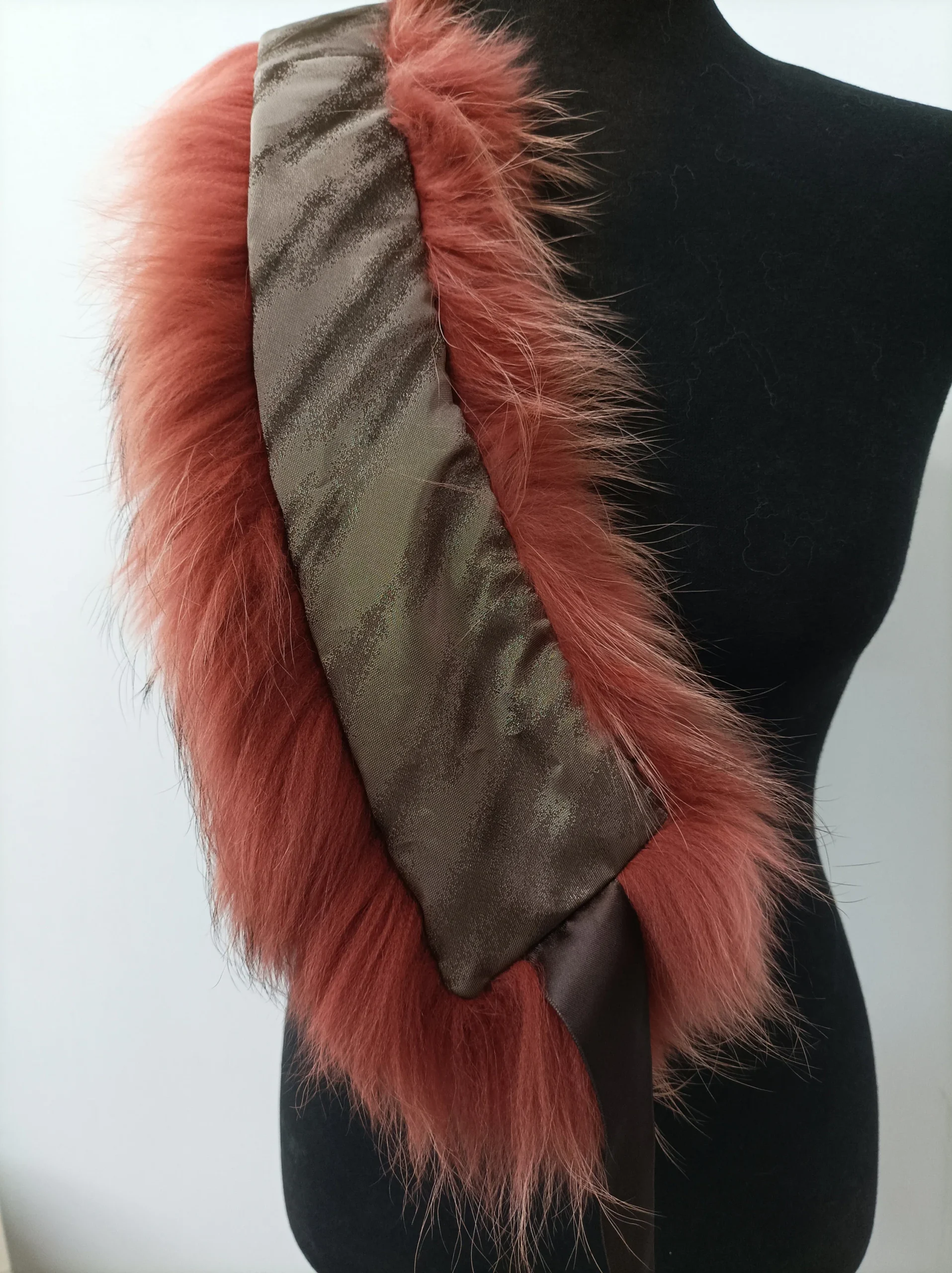 Fur collar,finn raccoon high quality, fur collar ,keramidi color, coat winter accessories - Image 2