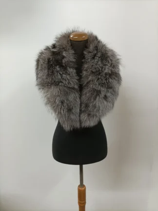 Fur collar, fox fur collar, silver and brown color,real Fur collar , coat winter accessories