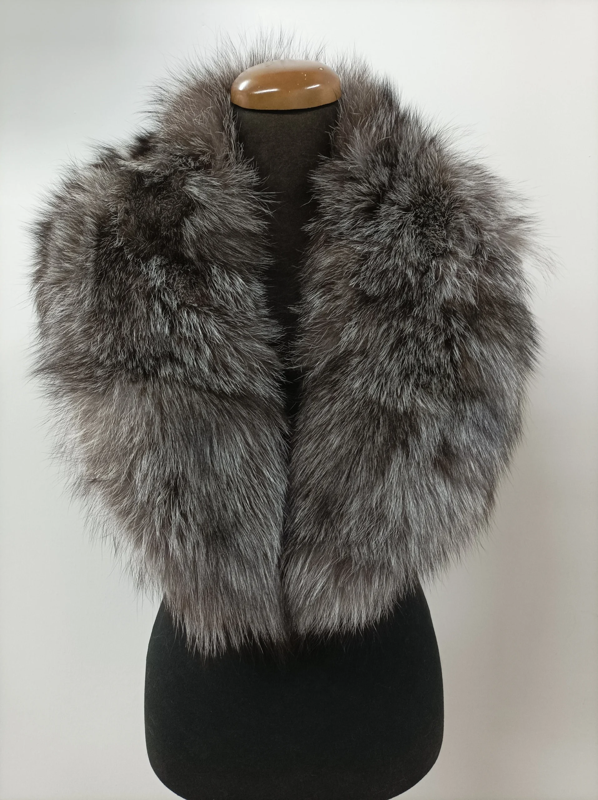 Fur collar, fox fur collar, silver and brown color,real Fur collar , coat winter accessories - Image 6