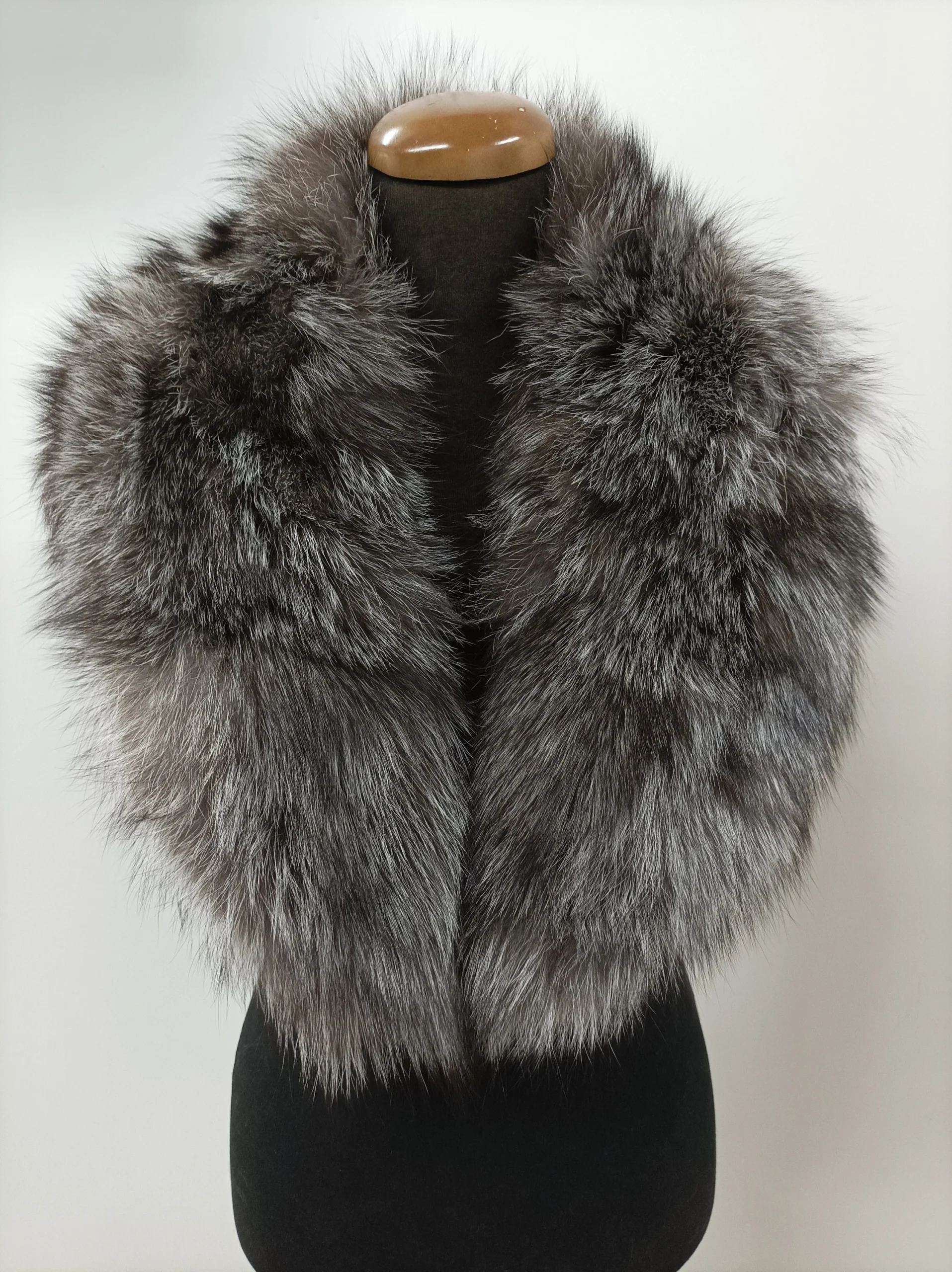 Fur collar, fox fur collar, silver and brown color,real Fur collar , coat winter accessories - Image 8