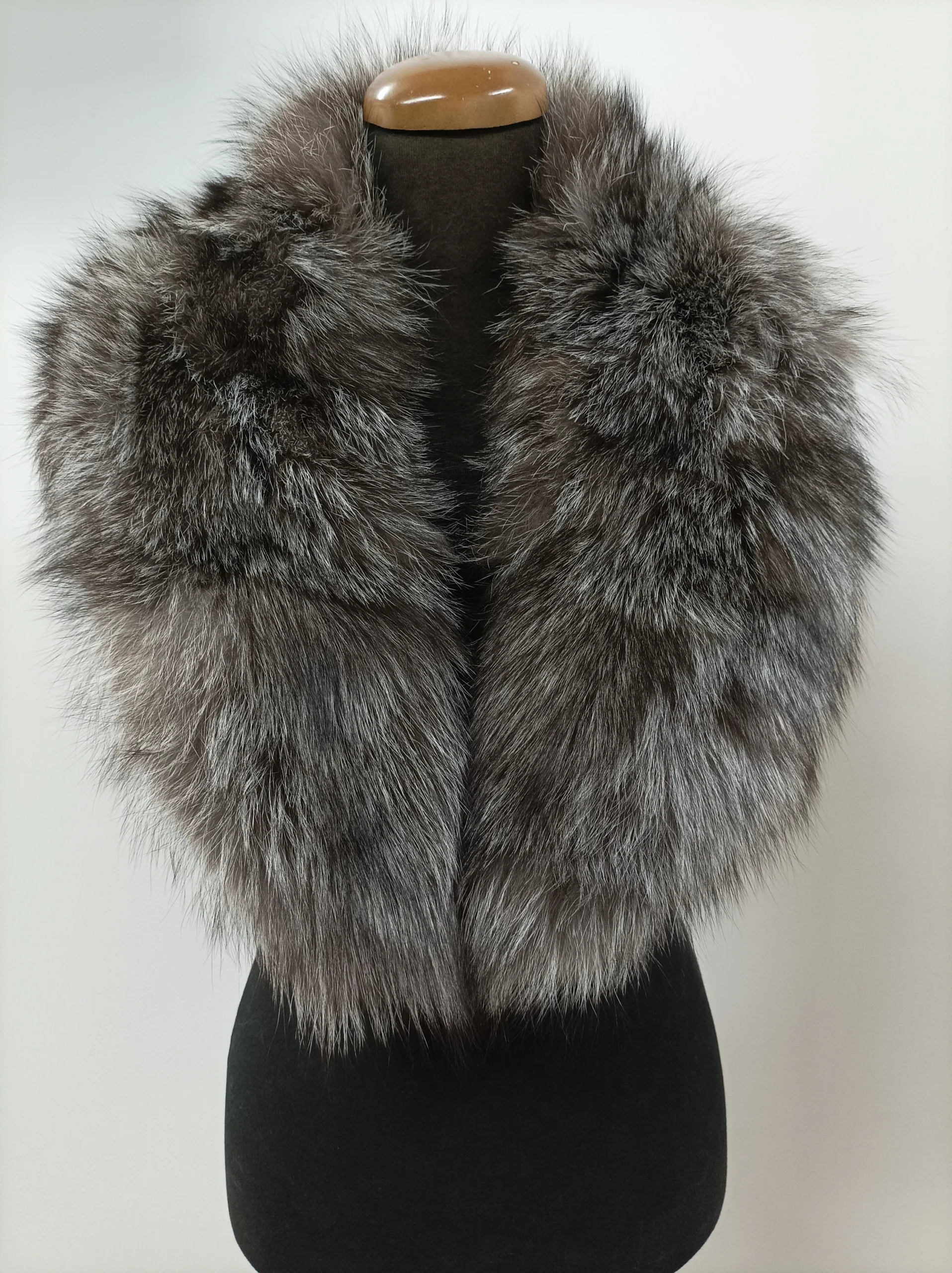 Fur collar, fox fur collar, silver and brown color,real Fur collar , coat winter accessories - Image 3