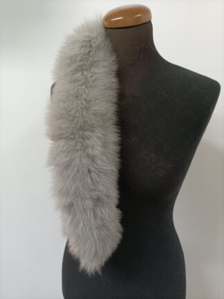 Fur hood trim, real fox hood trim, fur collar, gray color, fox fur hood trim, fur scarf.