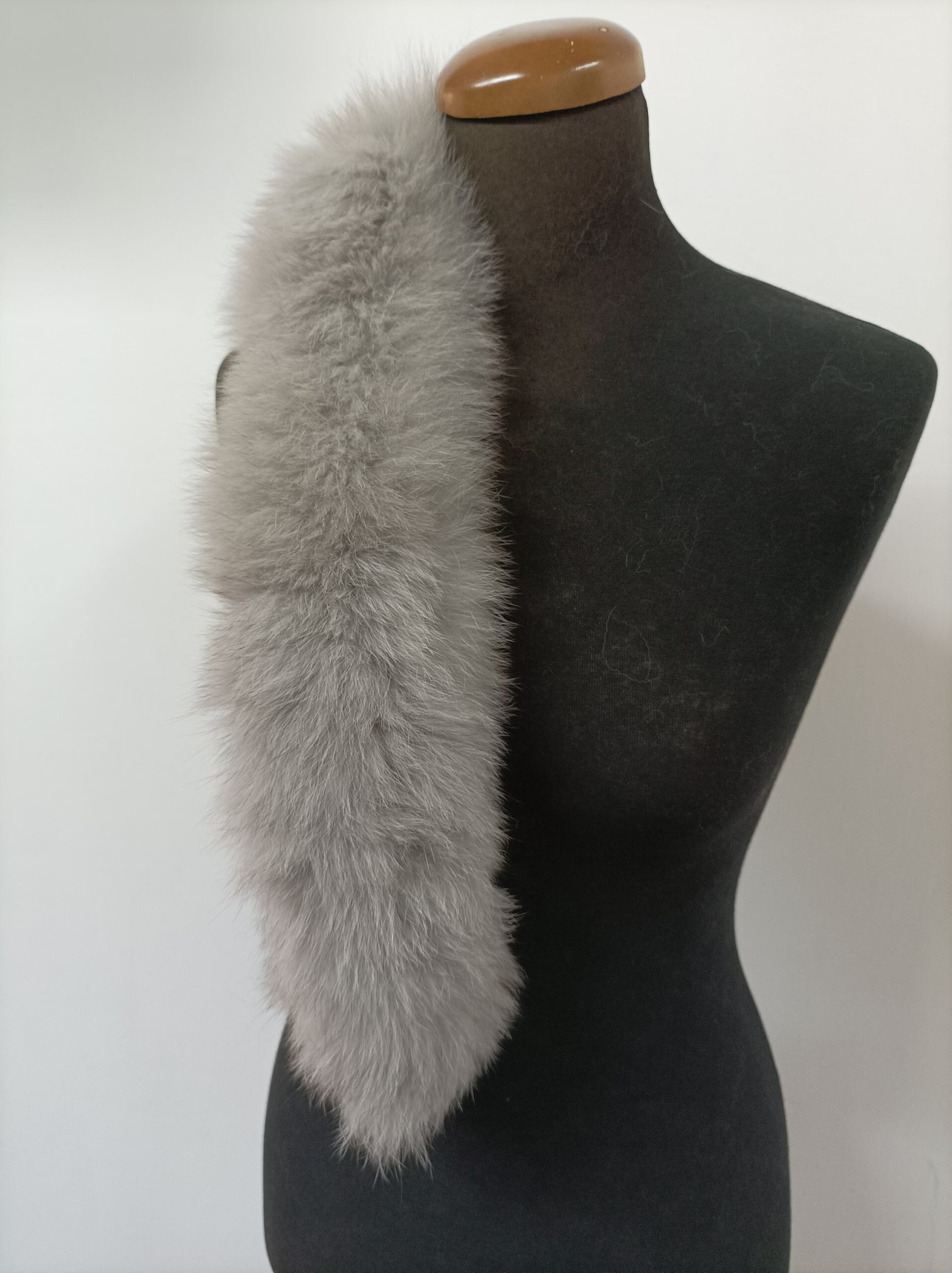 Fur hood trim, real fox hood trim, fur collar, gray color, fox fur hood trim, fur scarf.