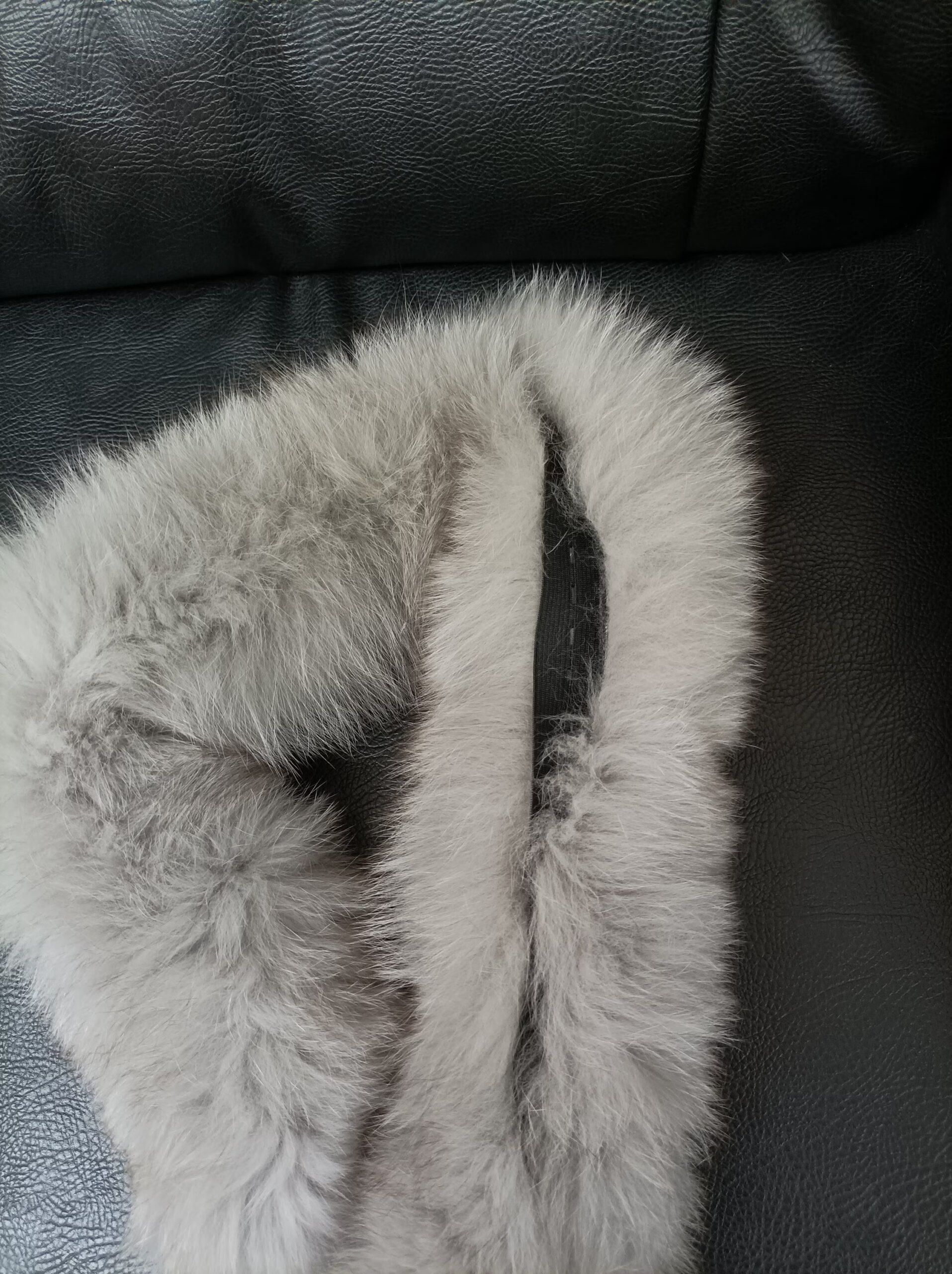 Fur hood trim, real fox hood trim, fur collar, gray color, fox fur hood trim, fur scarf. - Image 2