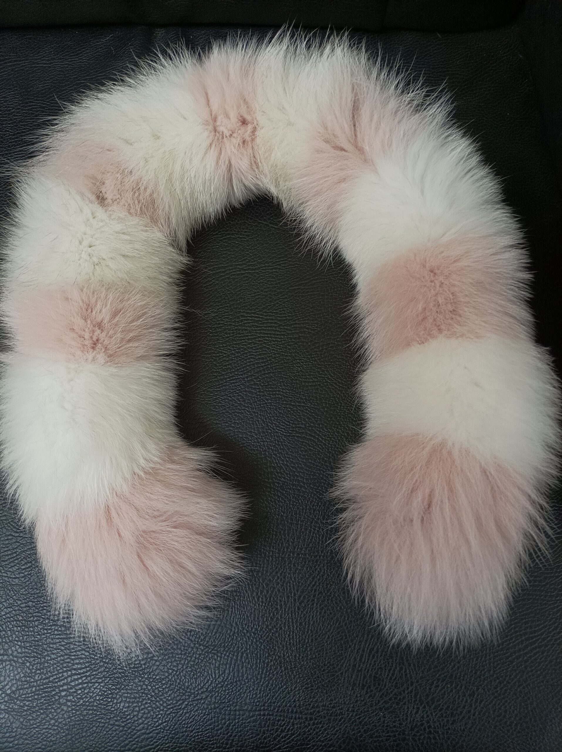 Real Fox Fur Hood Trim: Multicolor Fur Scarf (73cm) - Image 2