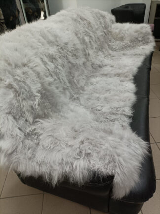 Fur blanket, real  sheepskin, light gray color,Home warmer