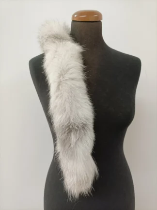 Platinum Fox Fur Hood Trim: Sew-On Fur Scarf (73cm)