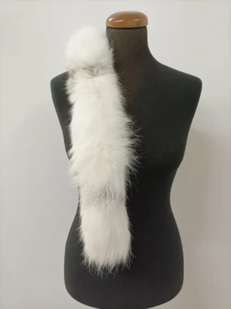 Platinum Fox Fur Hood Trim: Sew-On Collar Scarf (73cm)