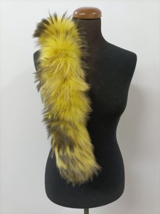 Yellow Finn Raccoon Fur Hood Trim: 73cm Fur Scarf