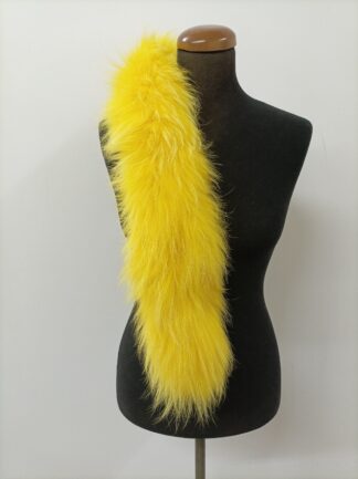 Yellow Finn Raccoon Fur Hood Trim: Coat Collar Scarf (73cm)